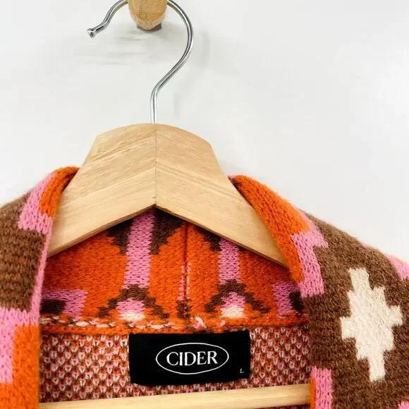 Cider Southwestern Fringe Chunky Cardigan Sweater - Picture 3 of 5